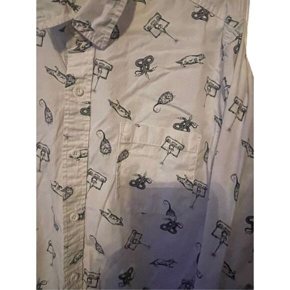 Fantastic Beasts by Hot Topic Mens White Casual Button Front Shirt Size Large - Picture 11 of 16